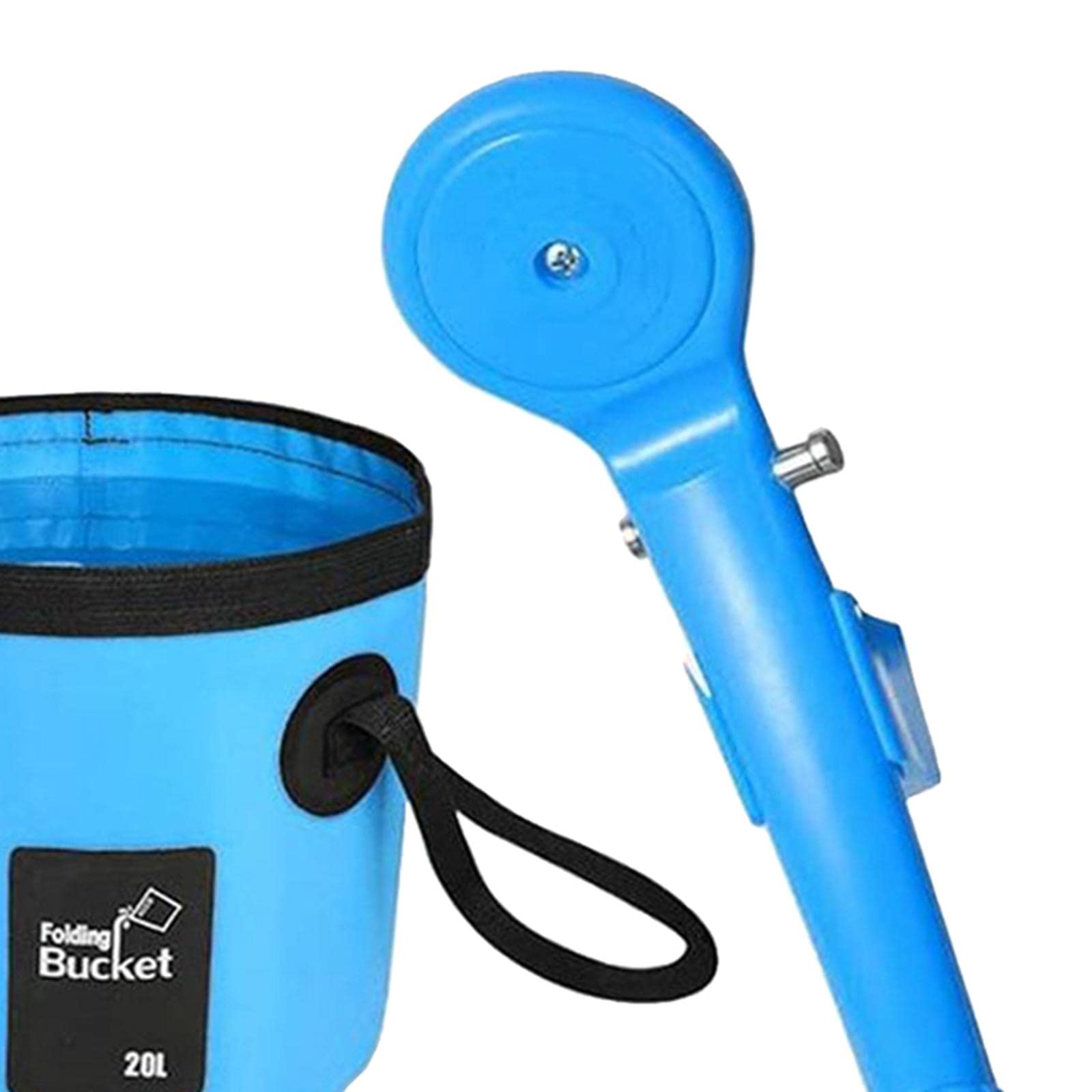 Ducha Portátil Bomba de Agua Cubeta Plegable Eléctrica con Cabezal de Ducha Cable de Alimentación Función Ajustable Adecuada para Camping Lav