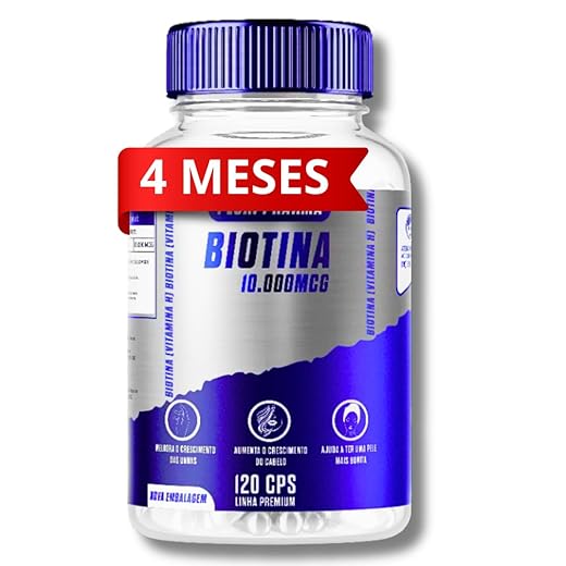 Biotina 10000mcg (10mg) 120 Cápsulas