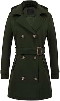 ジャケット・アウター curl double breasted belt point coat Amazon.com: Chrisuno Womens Dress Coat Womens Trench Coats