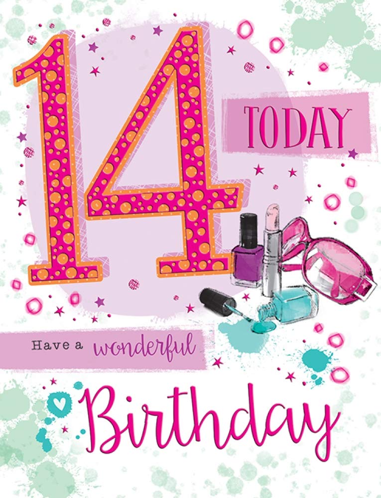 Piccadilly Greetings Traditional Juvenile Birthday Card Age 14 F - 8 x 6 inches