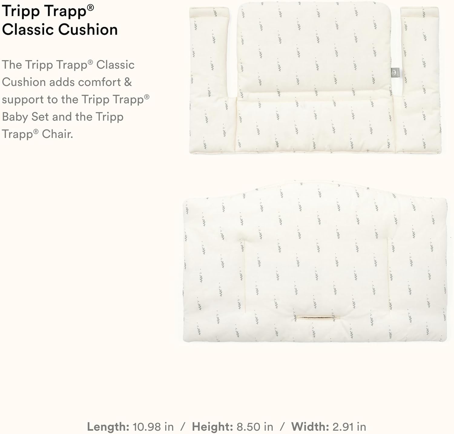 Stokke Tripp Trapp Classic Cushion 2, Wheat Cream - Pair with Tripp Trapp Chair or High Chair for Support & Comfort - Machine Washable