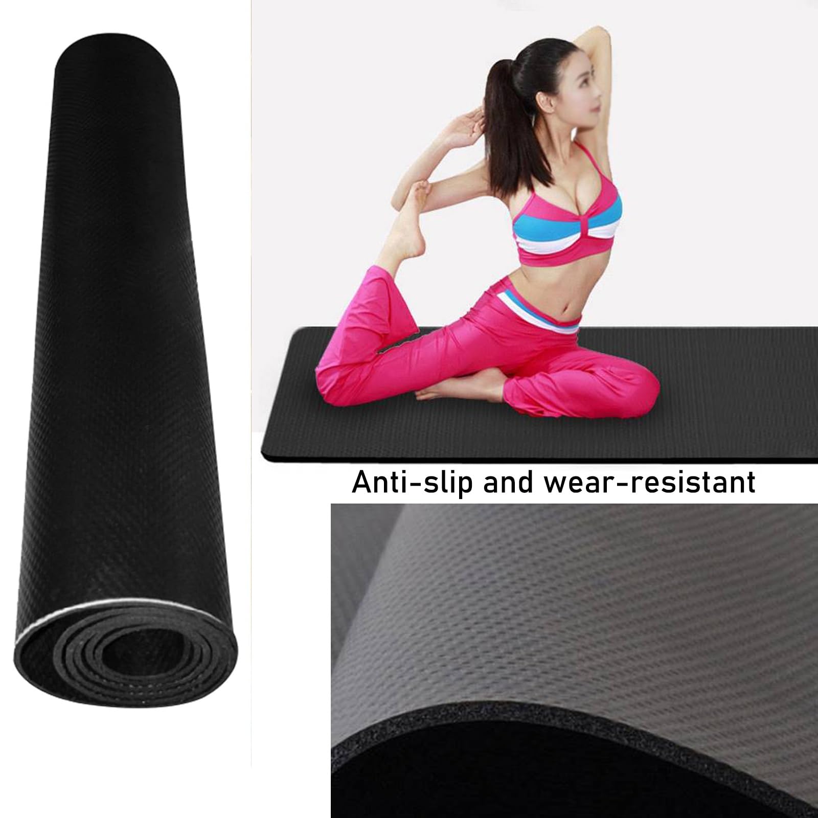 HJXGQJM Tappetini Attrezzi Fitness,Tappetino per Tapis Roulant, Ciclette, Rowers, Tappetino Antivibrazione, Tappetino di Protezione del Pavimento(220x60cm)