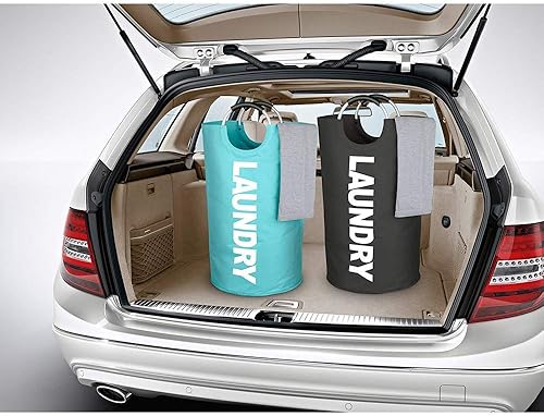 Miniatura 6 de WZ Geanmoki - Cesta de lavandería grande de 82 litros, cesta de tela plegable, bolsa de ropa plegable, cubo de lavado plegable (negro)