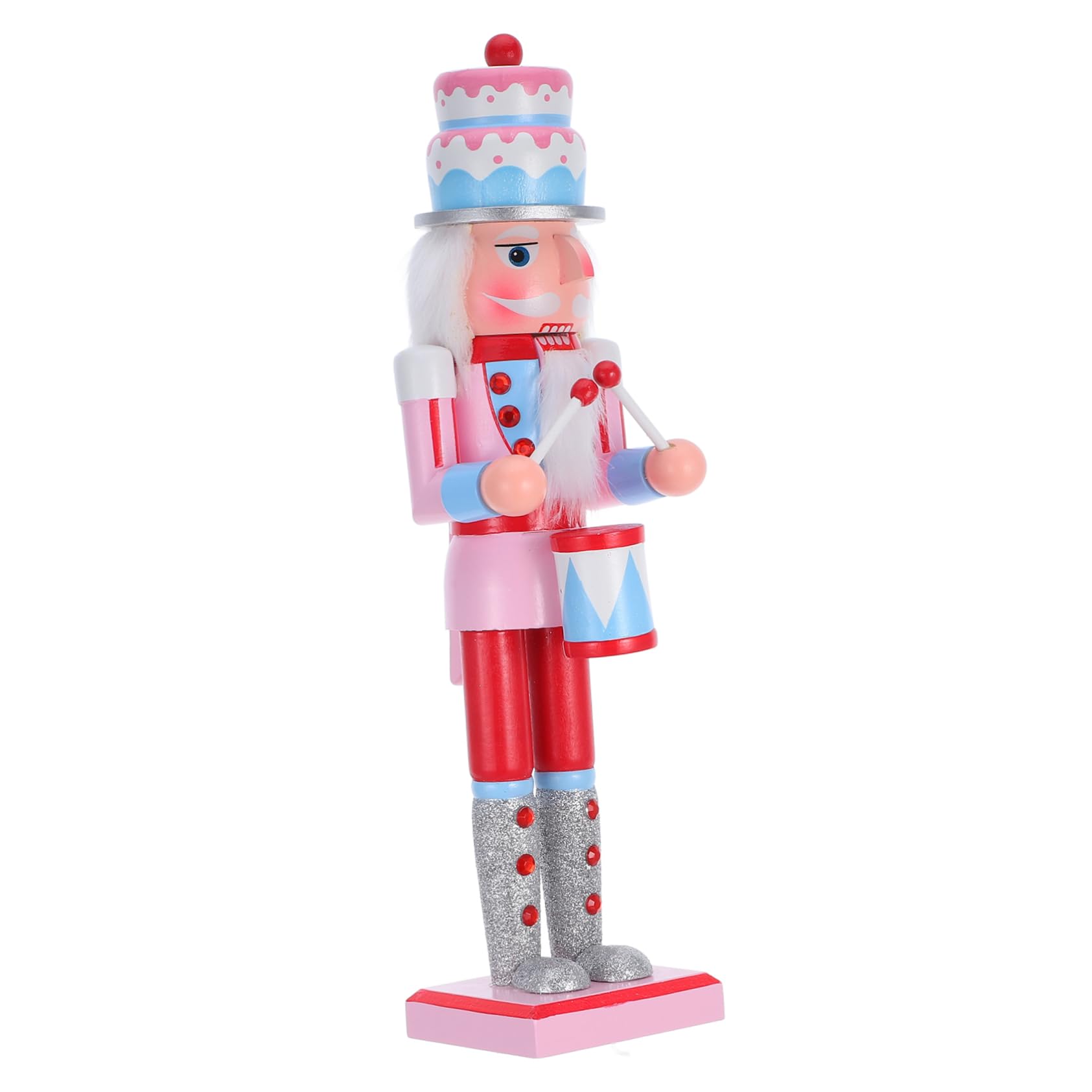 Zerodeko Holz Nussknacker Figur Rosa Bonbon Design für Weihnachts Dekoration Heim und Büro Party Zubehör Tisch Dekoration