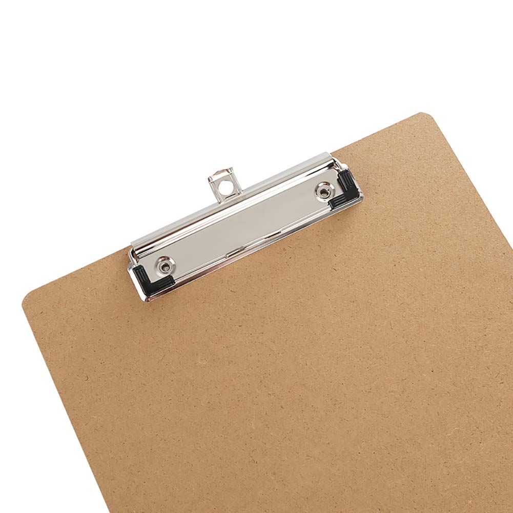 A4 Portablocco di Legno con Clip in Metallo gommato - Extra Spessa 4 mm - Pannello di Legno - Porta-Pad Lavagna da Scrittura Ideale per Il Lavoro Quotidiano,Set da 5 Pezzi