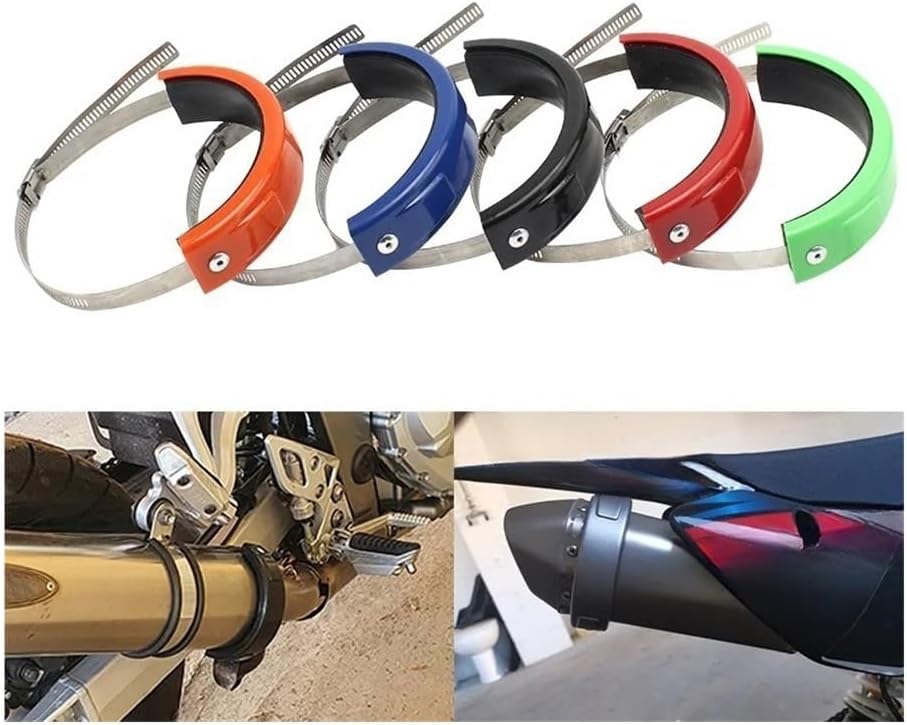 Motorcycle Exhaust Pipe Drop Protection Ring Muffler Protection for 100-140mm Motorcycle Exhaust Stainless Steel Clamp Heat Shield Wraps