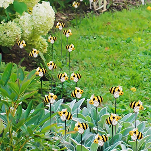 10Pcs Bee Garden Stake Decor,Decorative Garden Stakes,Spring Yard Decorations Bee Decor For Outdoor Decorations For Garden, Lawn Ornament, Yard Decor, Simulation Insect Bee Pile Plug-In (Bee) #TOP4