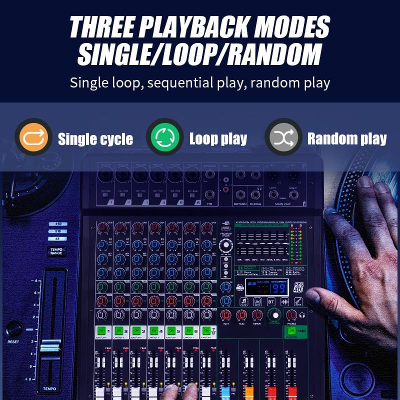 XF8 mixer USB playback modes