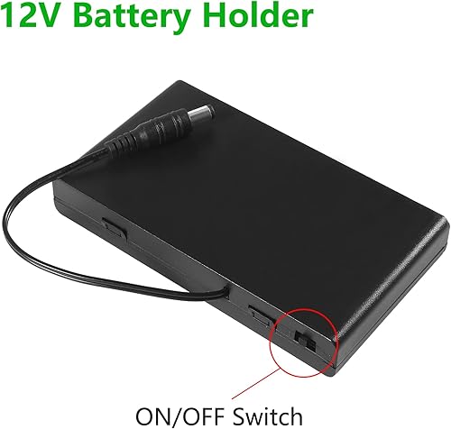 Miniatura 2 de 3 unids 8x1.5V 12V AA caja de la caja del sostenedor de la batería con DC 0.217x0.083 in conector macho con cable interruptor de encendidoapagado