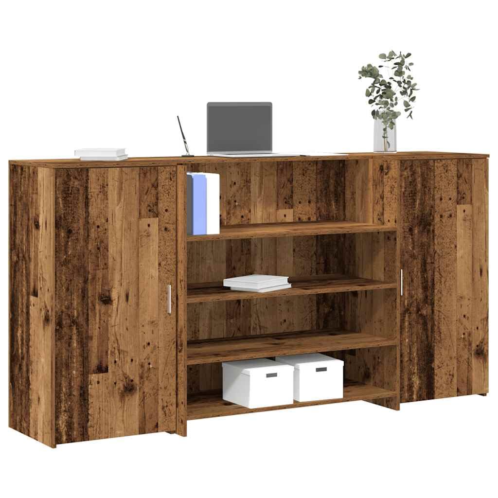 vidaXL Mostrador de recepción Madera Vieja 200x50x103,5 cm