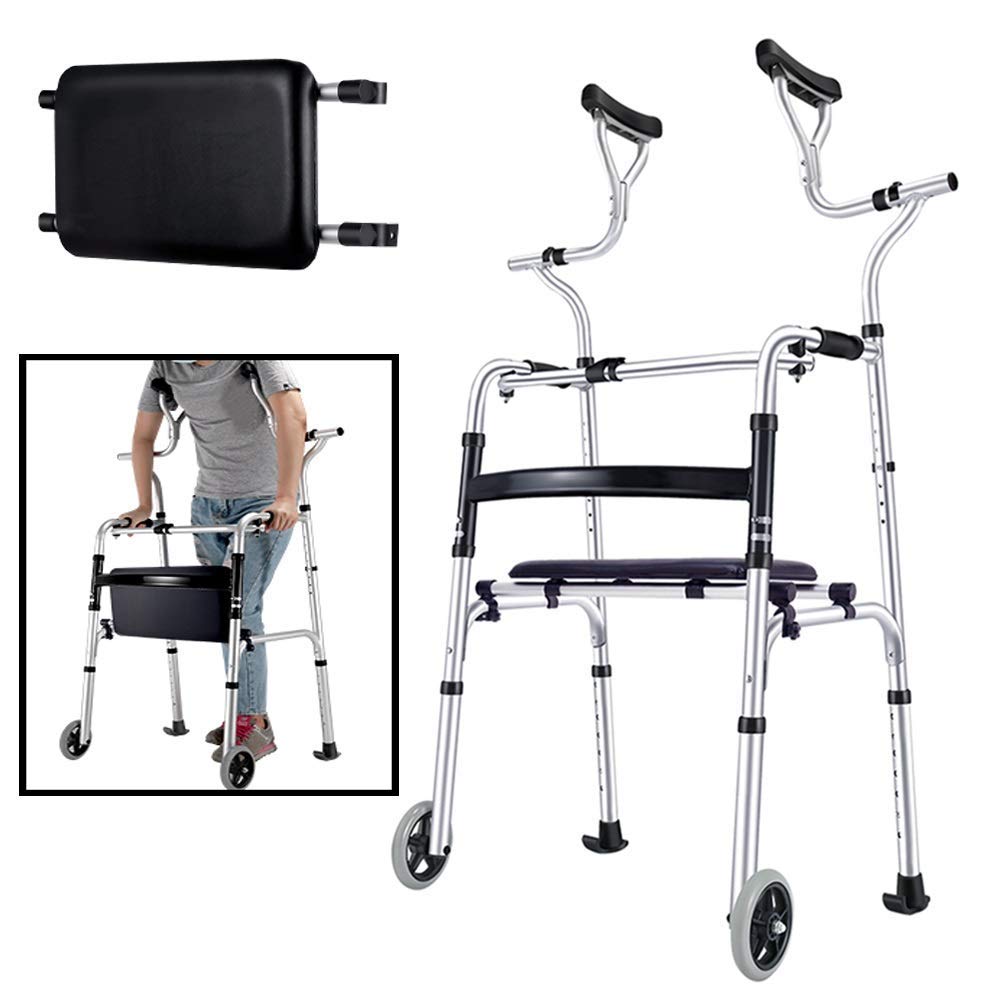 Z-SEAT Progressive Tall Stand Upright Walker for Seniors, Elderly & Adults & Disabled - Heavy Duty Rolling Medical Rollator, Load 180kg/400lbs