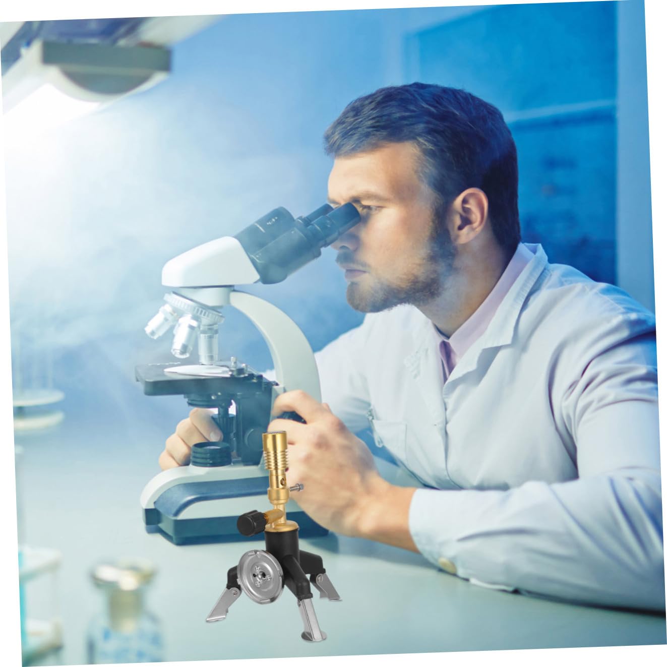 Becco Bunsen Portatile in Ottone Torcia Gas Leggera Multifunzionale per Laboratorio e Uso Esterno Strumento Versatile per Professionisti e Hobbisti