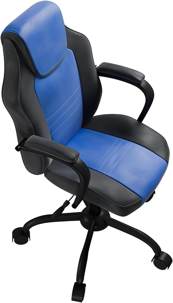 BLUECC Office Chair, Modern Ergonomic Mesh Swivel Chair, Comfortable Computer Desk Chair Blue 23 x 27 x 36- 40