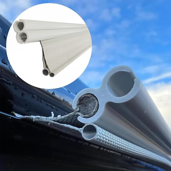Markisen Doppelkeder Adapter Set mit Kederschiene, 3 Meter 6 mm & 6 mm & 4 mm Zeltkeder mit 6 Stück 50 cm „8“ Markisenkanälen, universell für T4, T5, T6, Wohnmobil/Wohnwagen - 2