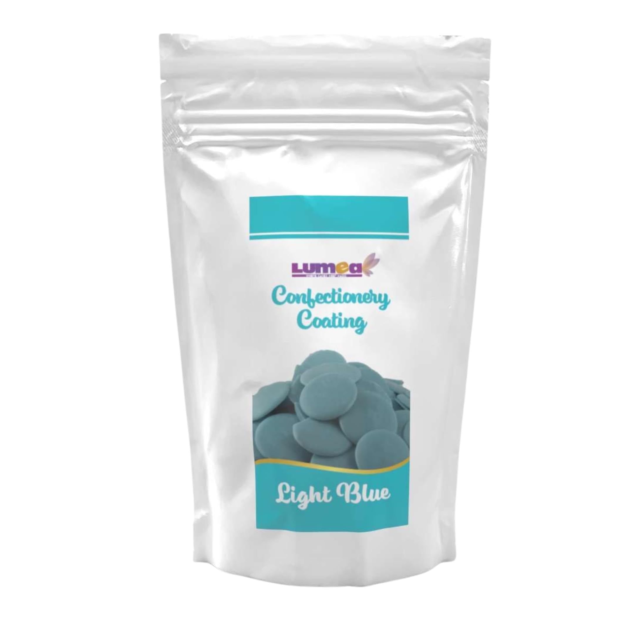 Dekozauber24 Kuvertüre Drops, hellblau, 500g, mit weisse Schokolade Geschmack, Deco Melts Chips mikrowellengeeignet, für Cake Pops, Torten, Kuchen, Drip oder Glasur