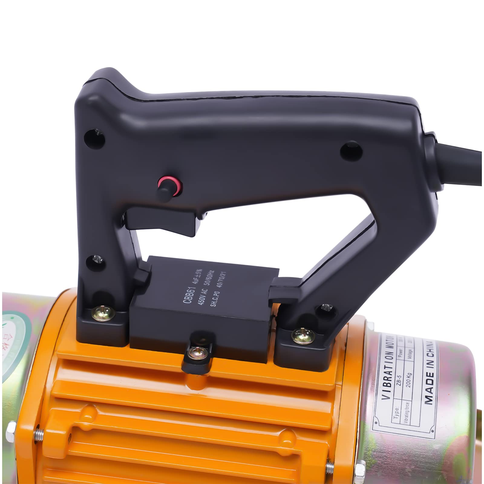 Vibratore elettrico per calcestruzzo, 220 V, 250 W, compressore per calcestruzzo con forza di vibrazione di 200 kg e 3500 giri/min, per compattazione di calcestruzzo, costruzione stradale, fondazioni