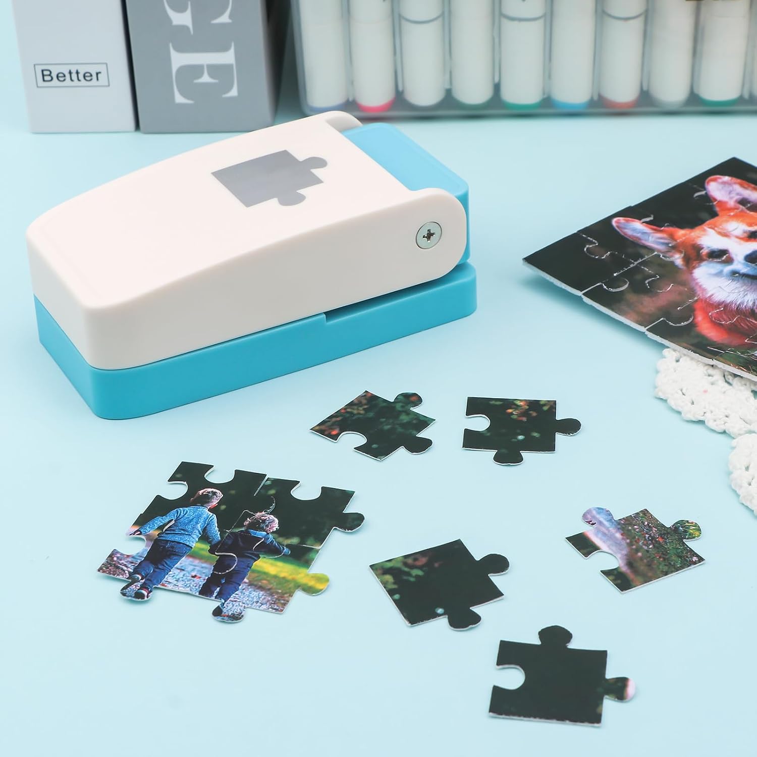 Puzzle Pieces Puching Machine for Decorating Scrapbooking and Craft Projects Mini Puzzle Maker DIY Jigsaw Puzzle Piece Cutter for DIY Personalized Jigsaw Puzzle Custom Pictures Photo Making Tool