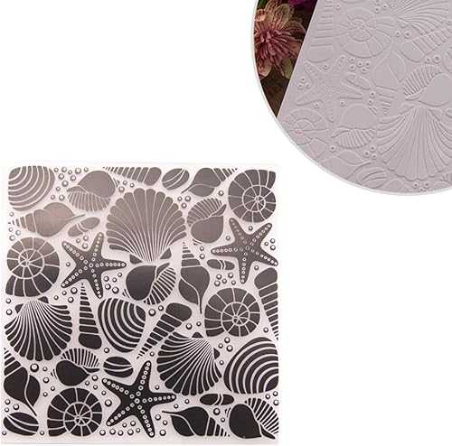 Miniatura 3 de SUPVOX Plantilla de plantillas de troqueles de corte de bricolaje náutica con estrella de concha de mar Carpeta de grabación en relieve de plástico