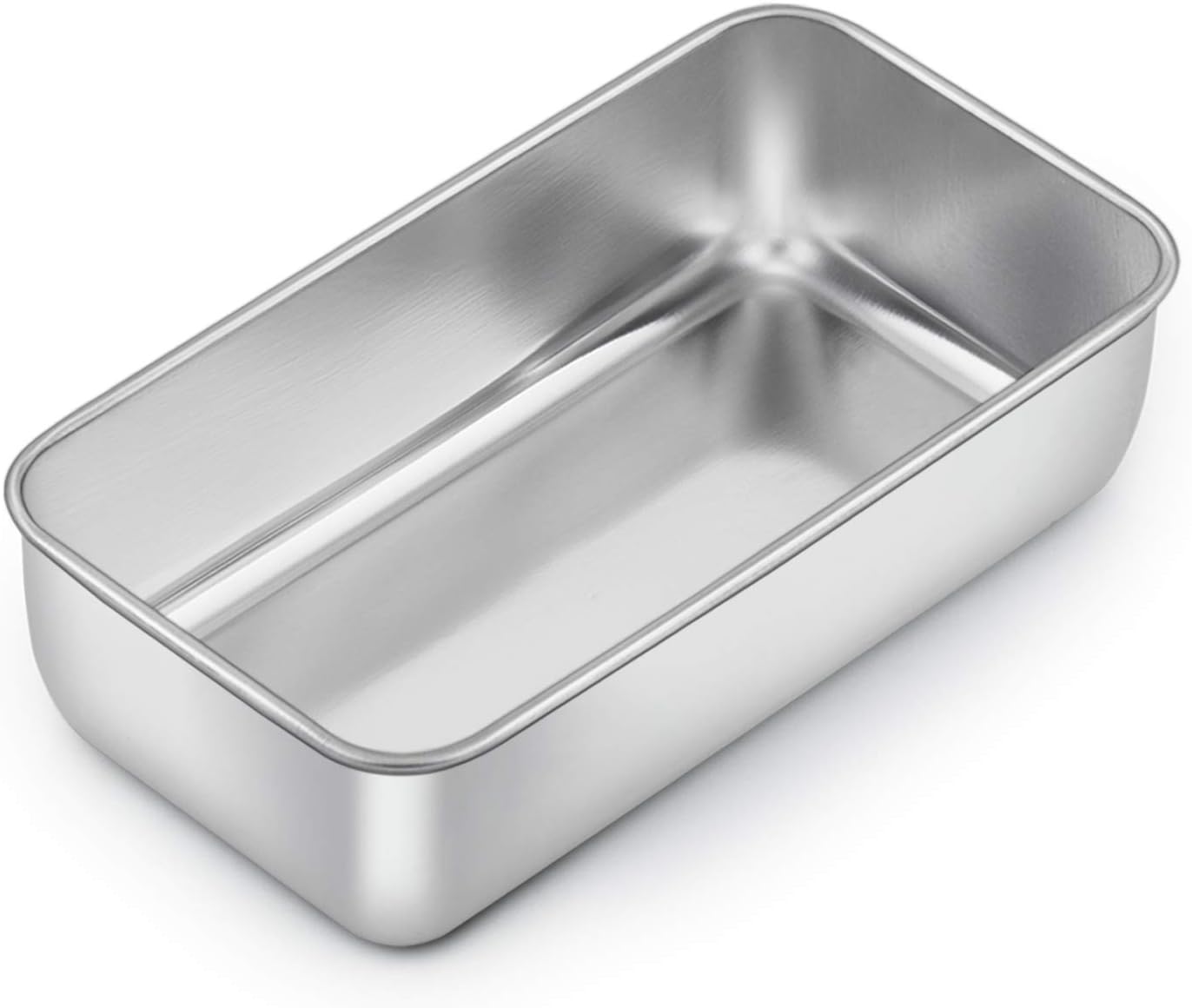 Loaf Pan for Baking Bread, 9 x 5 Inch Stainless Steel Baking Loaf Pan, Metal Bakeware for Bread Meatloaf Cake Brownies, Healthy & Non Toxic, Brushed Finish & Easy Release, Oven & Dishwasher Safe
