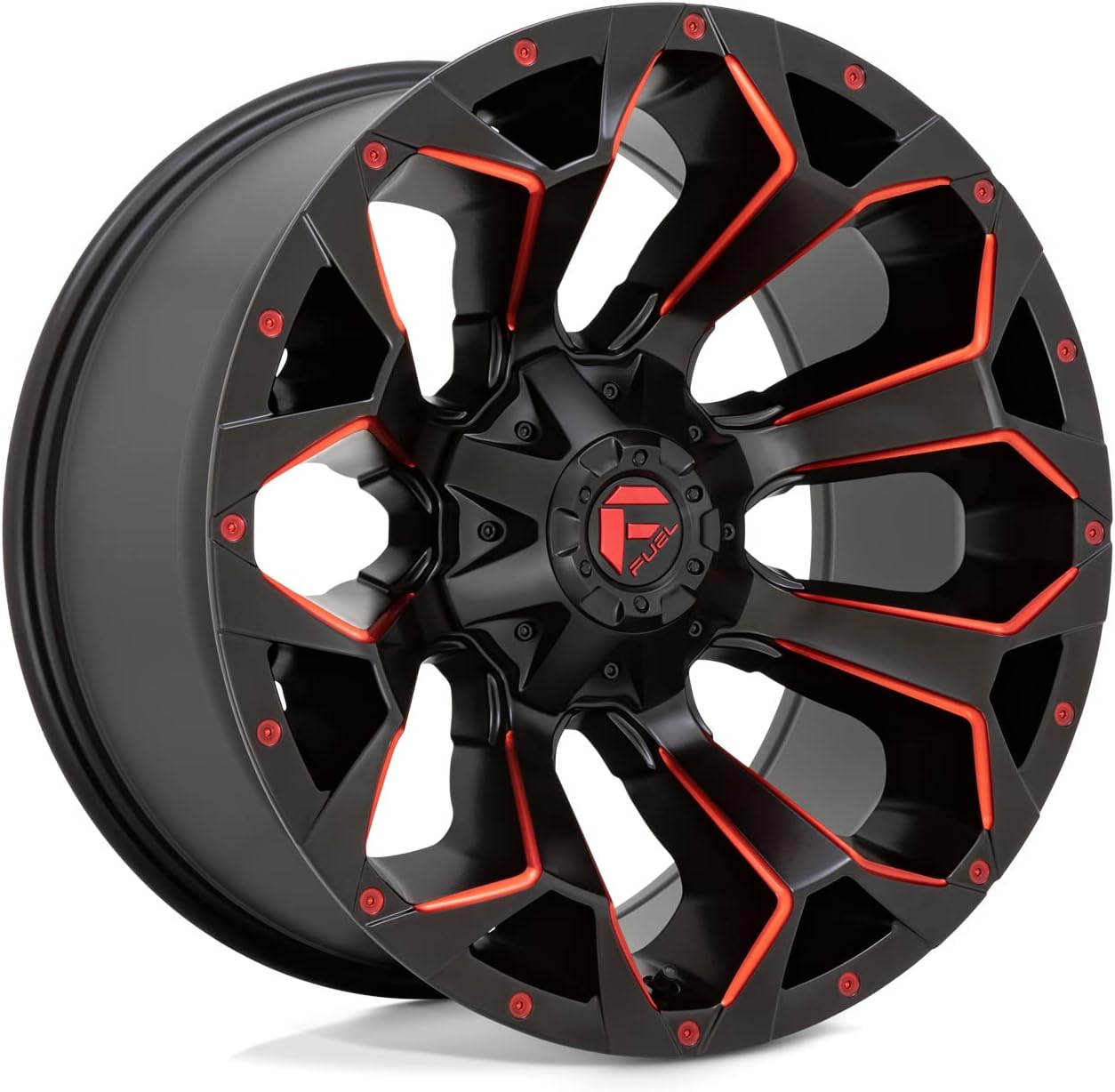 FUEL OFF-ROAD ASSAULT 18X9 5X4.5/5.0 4.53-12mm MATTE BLACK RED MILLED - D78718902645