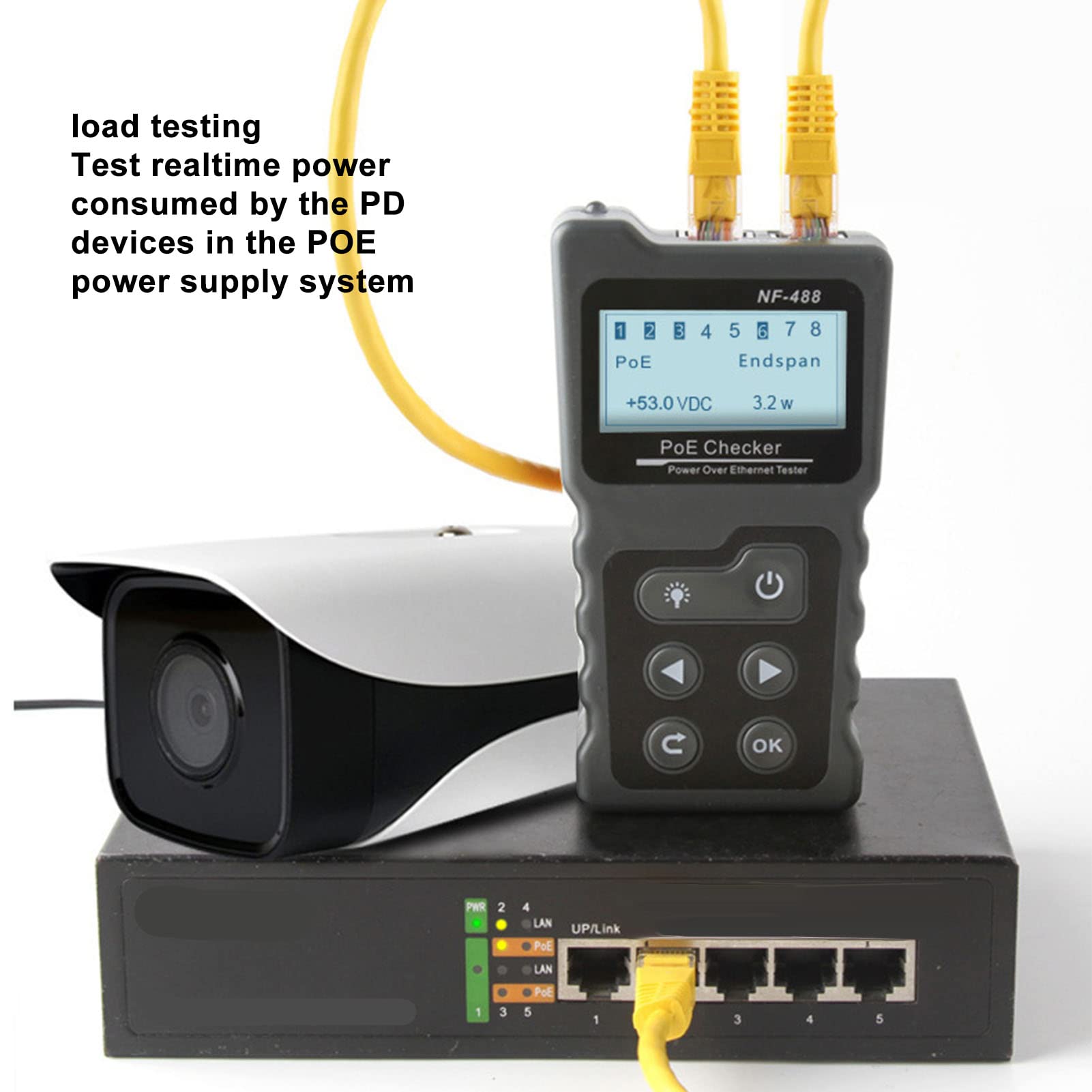 Tester POE do Sieci, Automatyczna Identyfikacja, dla CAT5 CAT6