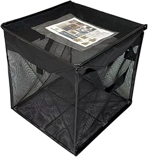 ゴミネット ボックス 蓋あり からす除け 荒らし防止 カラスや野良猫から守る 軽量折りたたみ式で簡単組立 水洗い可能 折りたたみ式 収集ボックス カラスよけ ゴミ飛散防止 戸別収集用 (125L, ブラック/ブラック)