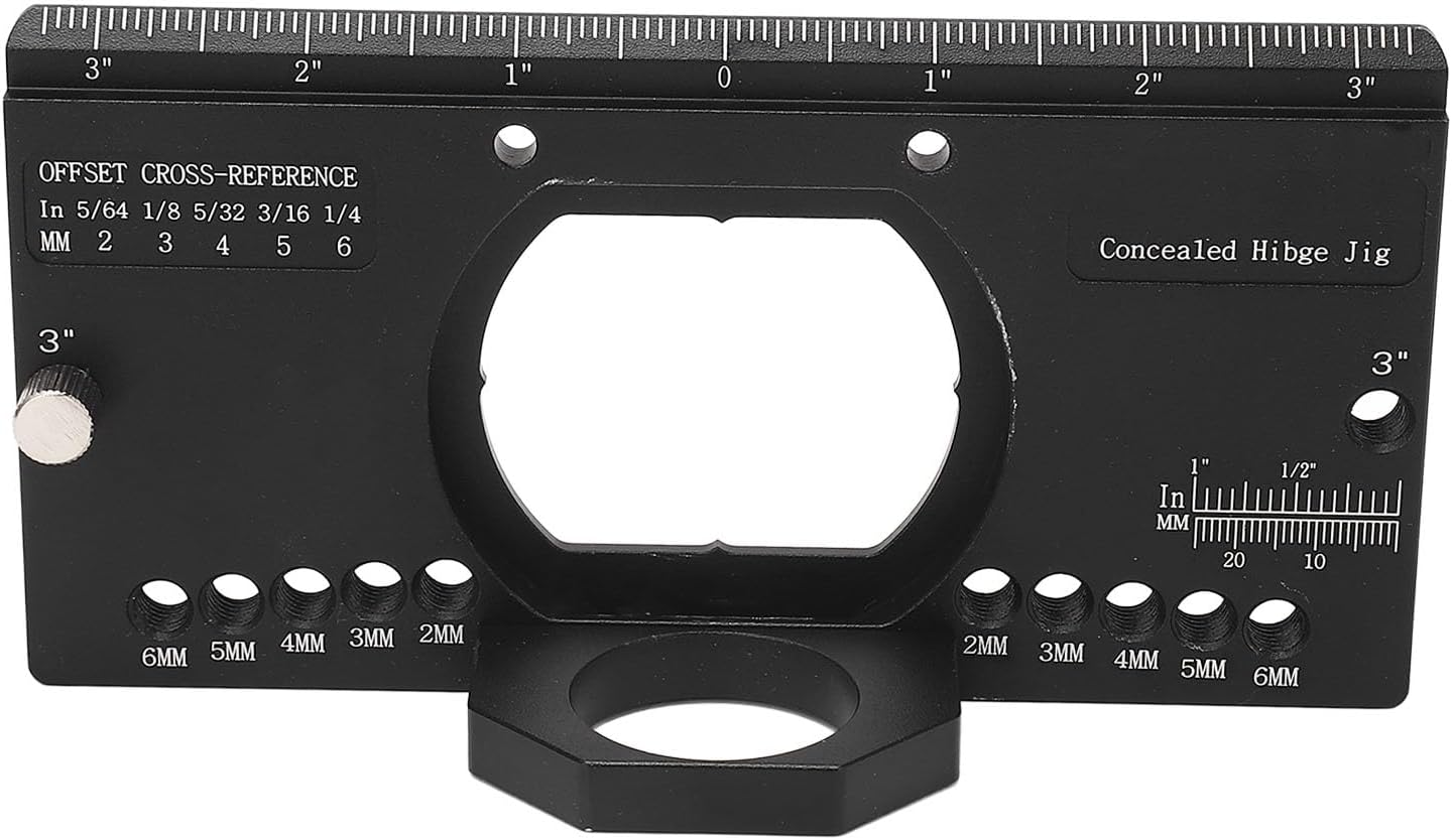 Hyuduo Concealed Hinge Jig Kit, All Metal Cabinet Hinge Jig with 35mm Carbide Bits for Cabinet Doors