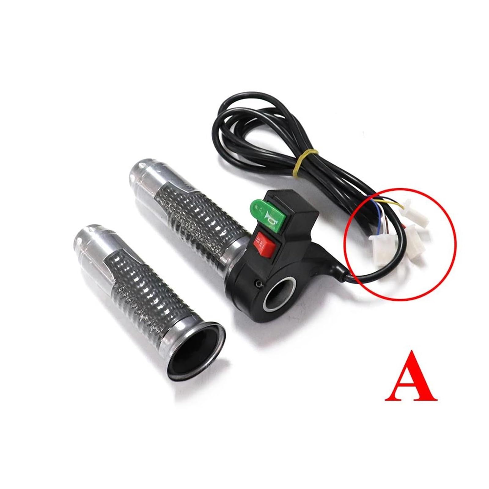 poignées de Guidon Moto Poignée D'accélérateur 60V, 3 Vitesses, Interrupteur De Vitesse avec Klaxon, Pièce De Modification pour Vélo Électrique, Scooter Citycoco, Moto Électrique(Une)