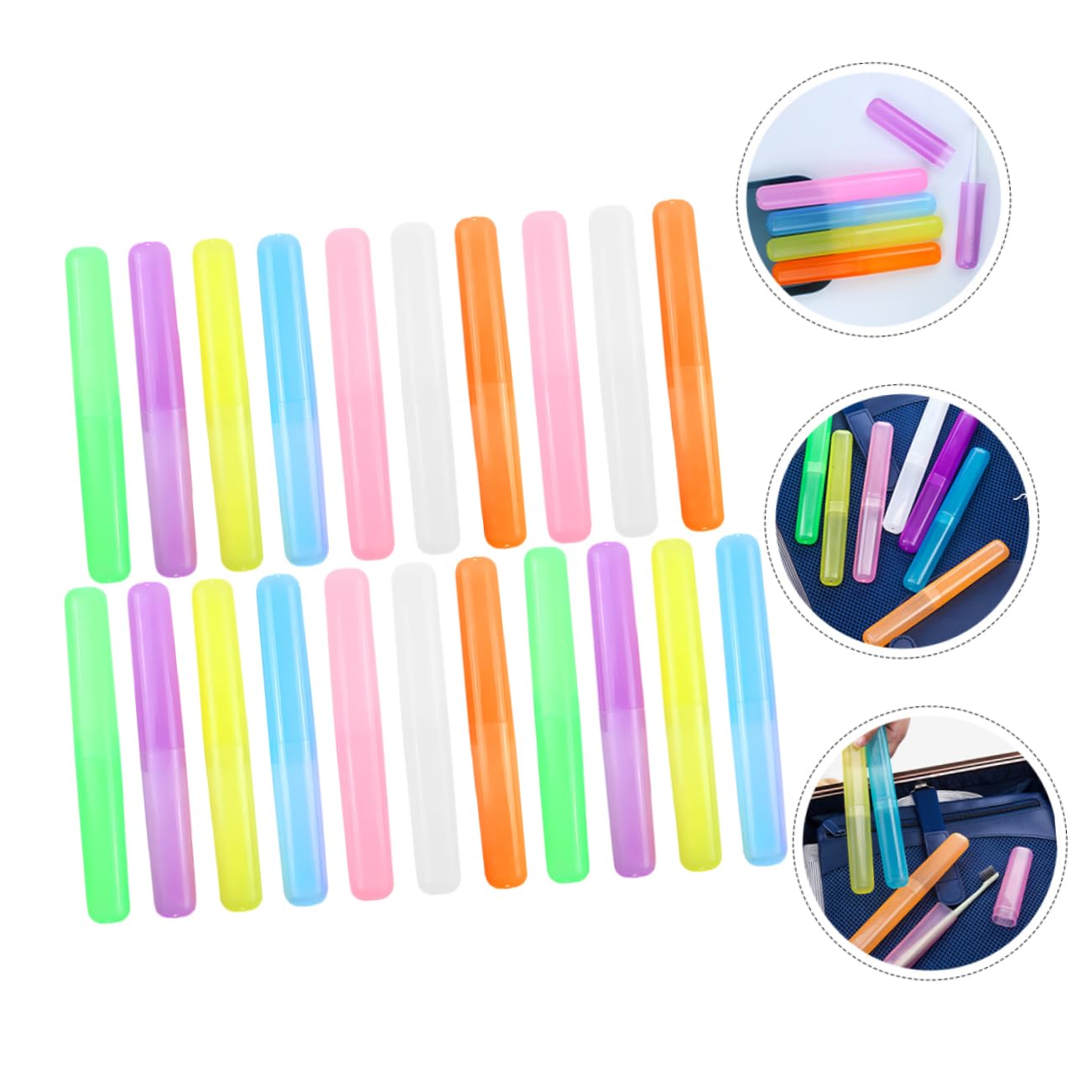 PRETYZOOM 105piezas Estuche De para Cepillos De Dientes Organizador Portátil y Transparente Protege y Mantiene Cepillo y Seguro