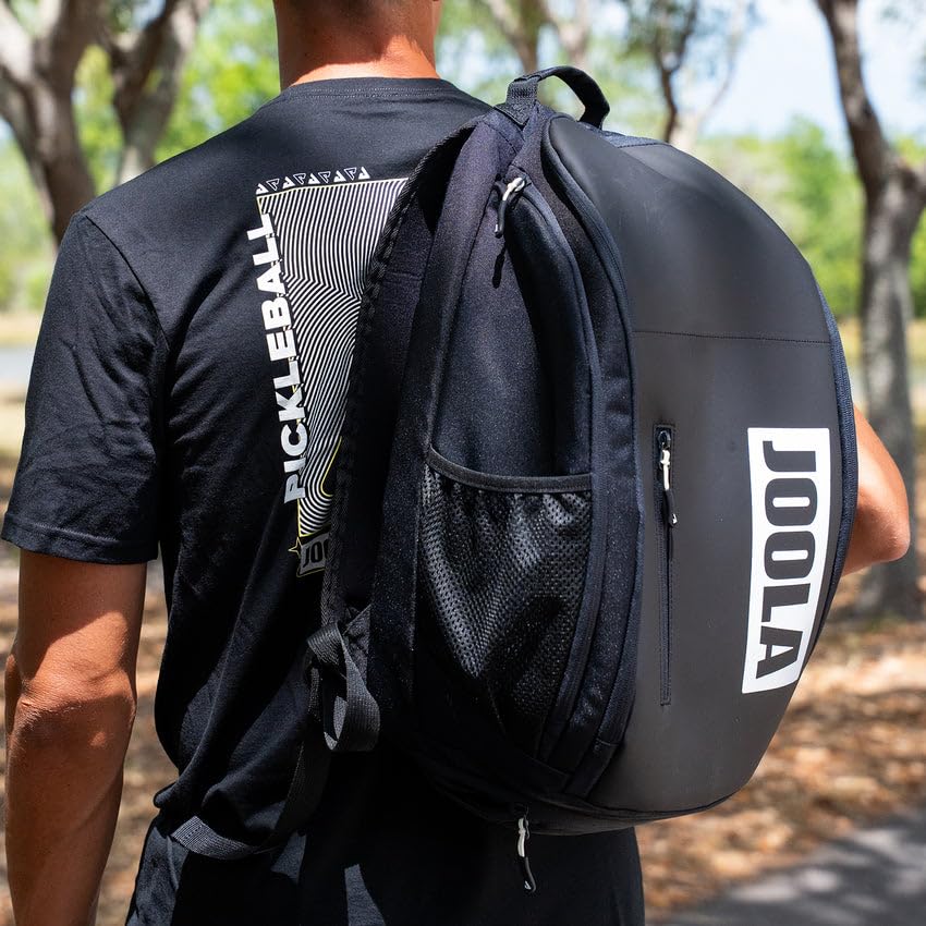 Joola Vision II Sac à dos de pickleball – Housse pour ordinateur portable, rangement pour pagaies et équipements, compartiment à chaussures ventilé, poches pour accessoires, porte-bouteille latéral en