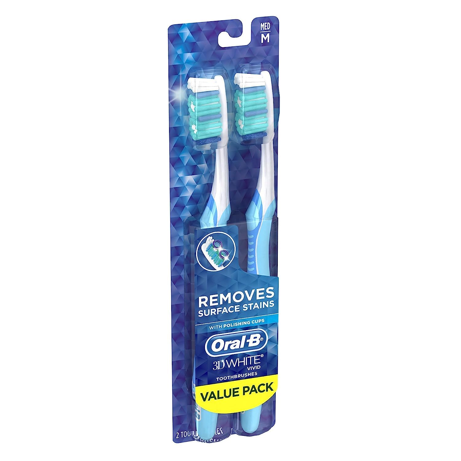 Amazon.com: Oral-B Advantage 3D White Vivid Toothbrush Medium Twin