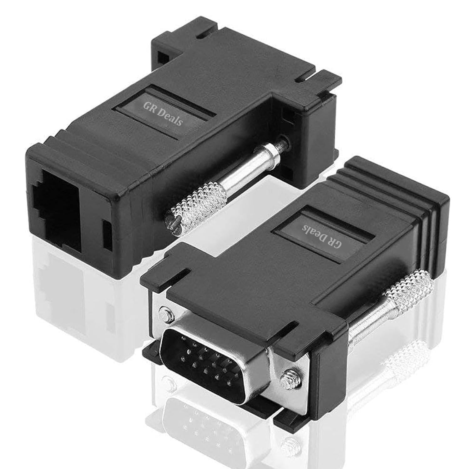 GR Deals VGA Extender Over Ethernet, VGA to RJ45 Adapter 15 Pin Male to CAT5 CAT6 Female Network Cable Extender for Multimedia Video. (Black)-image-38