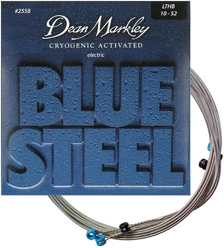 DEAN MARKLEY 2558 Blue Steel Electric Guitar Strings. 6 piece Electric Guitar String Set. Cryogenically Treated for Longer Life, Enhanced Performance, and Superior Sound. Made in USA. Gauges 10-52