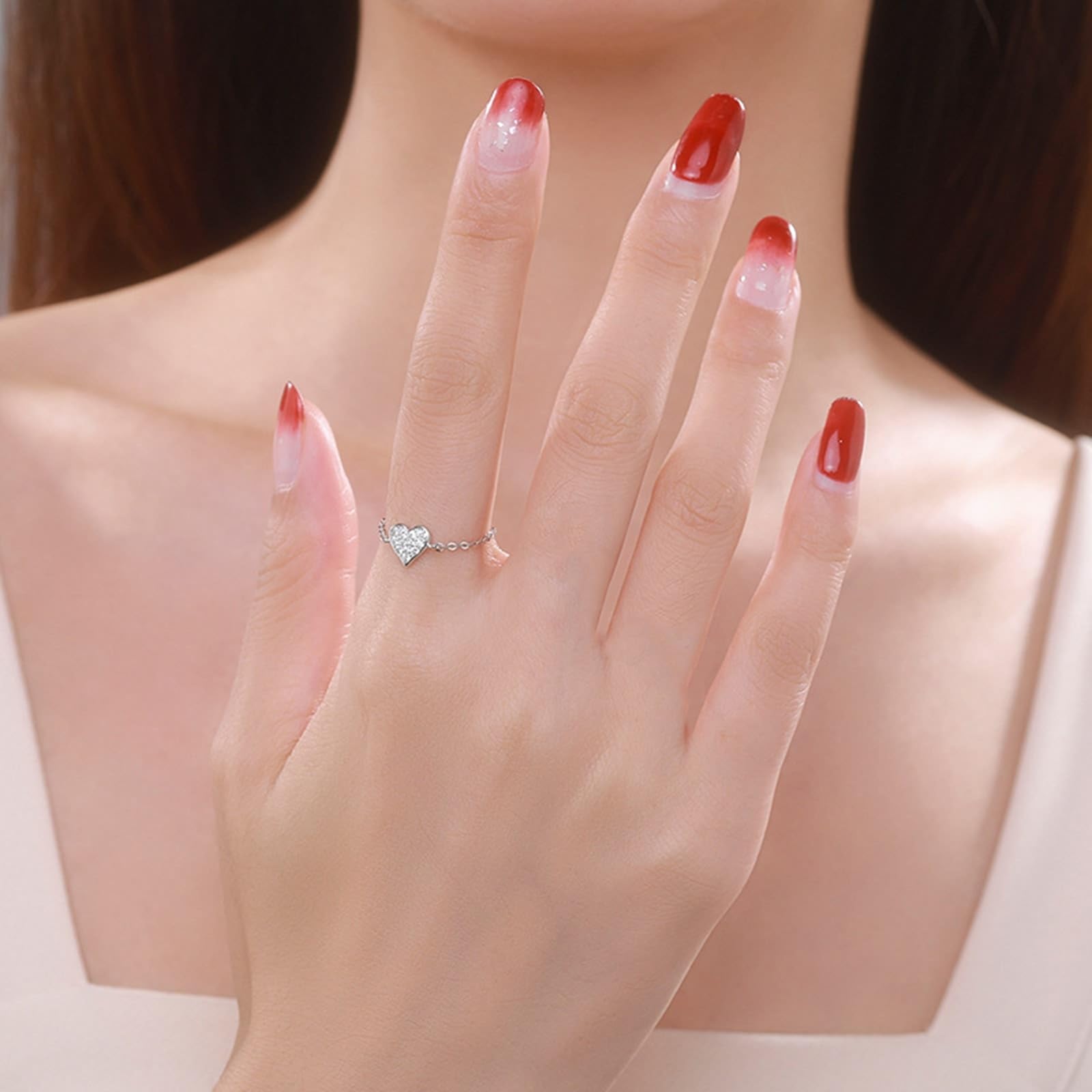 KnSam Anillo de compromiso de oro amarillo Au750 de 18 quilates con diamante, PT950 Platinum, talla 47 – 65