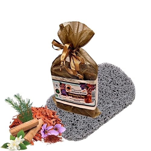 EXQUISITE SANDALWOOD - Jabón de barra de limpieza a base de hierbas con 6 tipos de madera real Mysore azafrán ámbar extractos botánicos para hombres