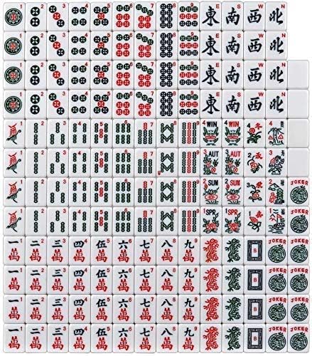 Juego 166 fichas Mahjong americano con bolsa roja liviana miniatura 6