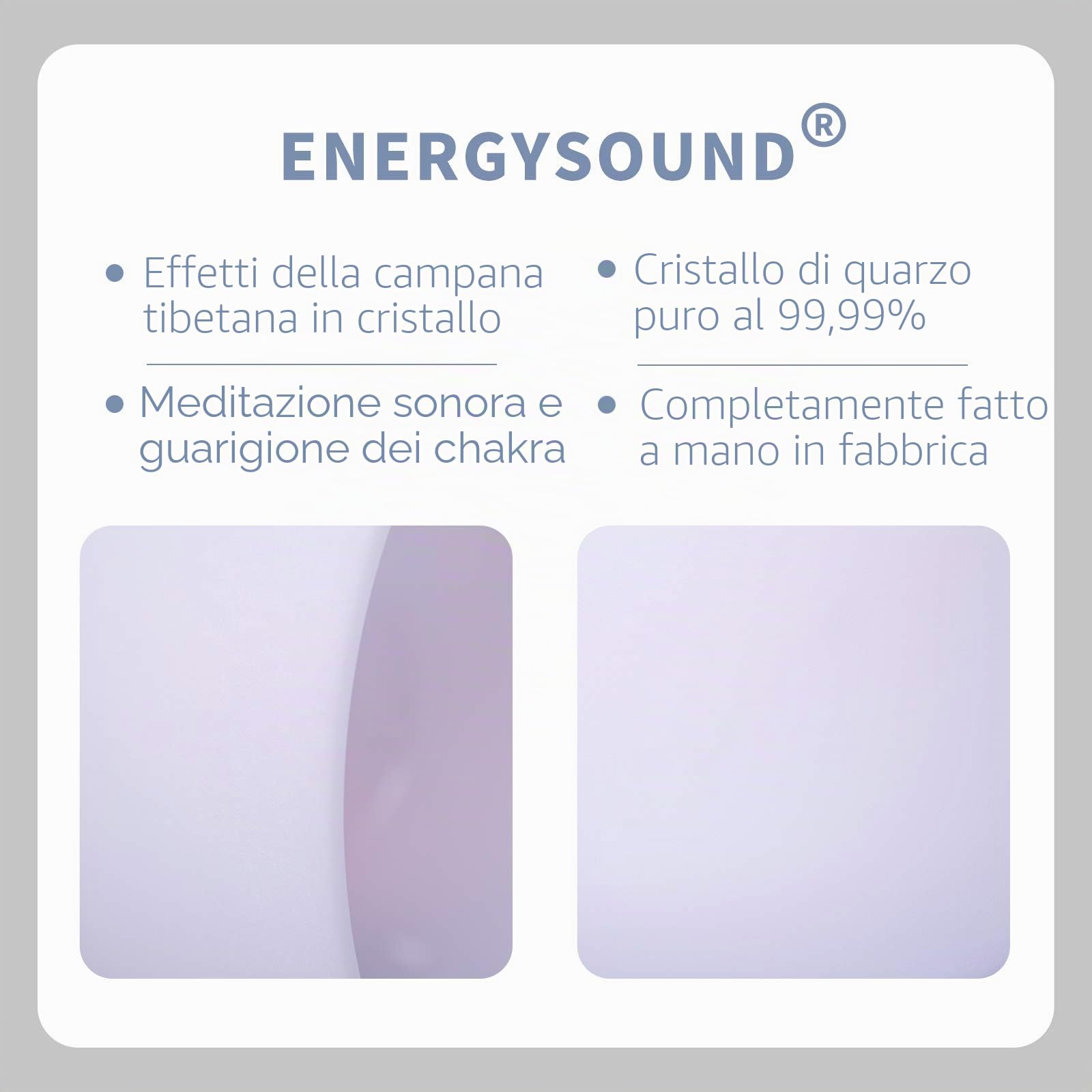 ENERGYSOUND 432 Hz Un terzo occhio Chakra Frosted Quarzo Cristallo Ciotola da 8 pollici con custodia (20 cm)