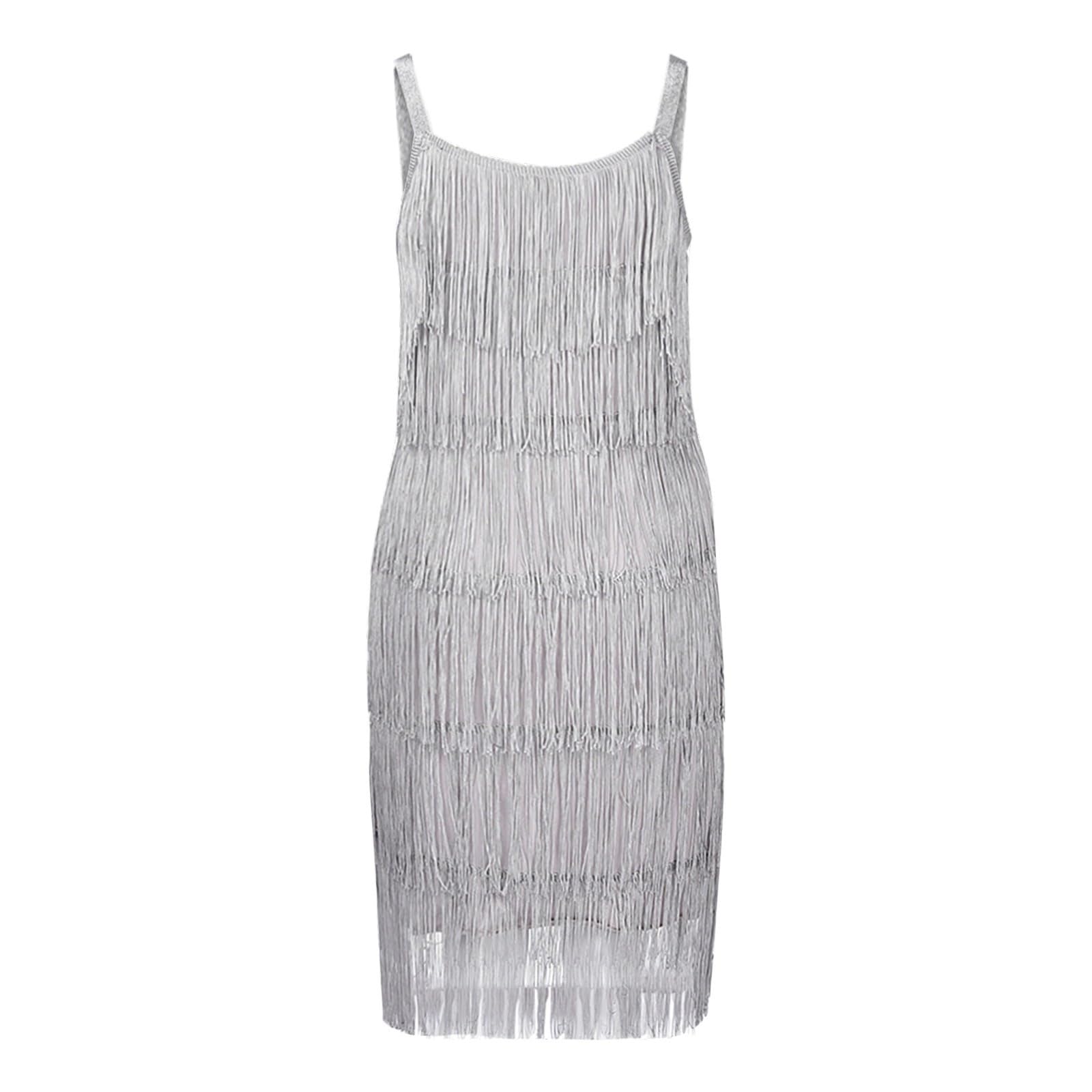 Abito Senza Maniche a Trapezio Donna con Nappe, Modello Stile Boho Chic, Perfetto per Un Look Estivo e Spiritoso