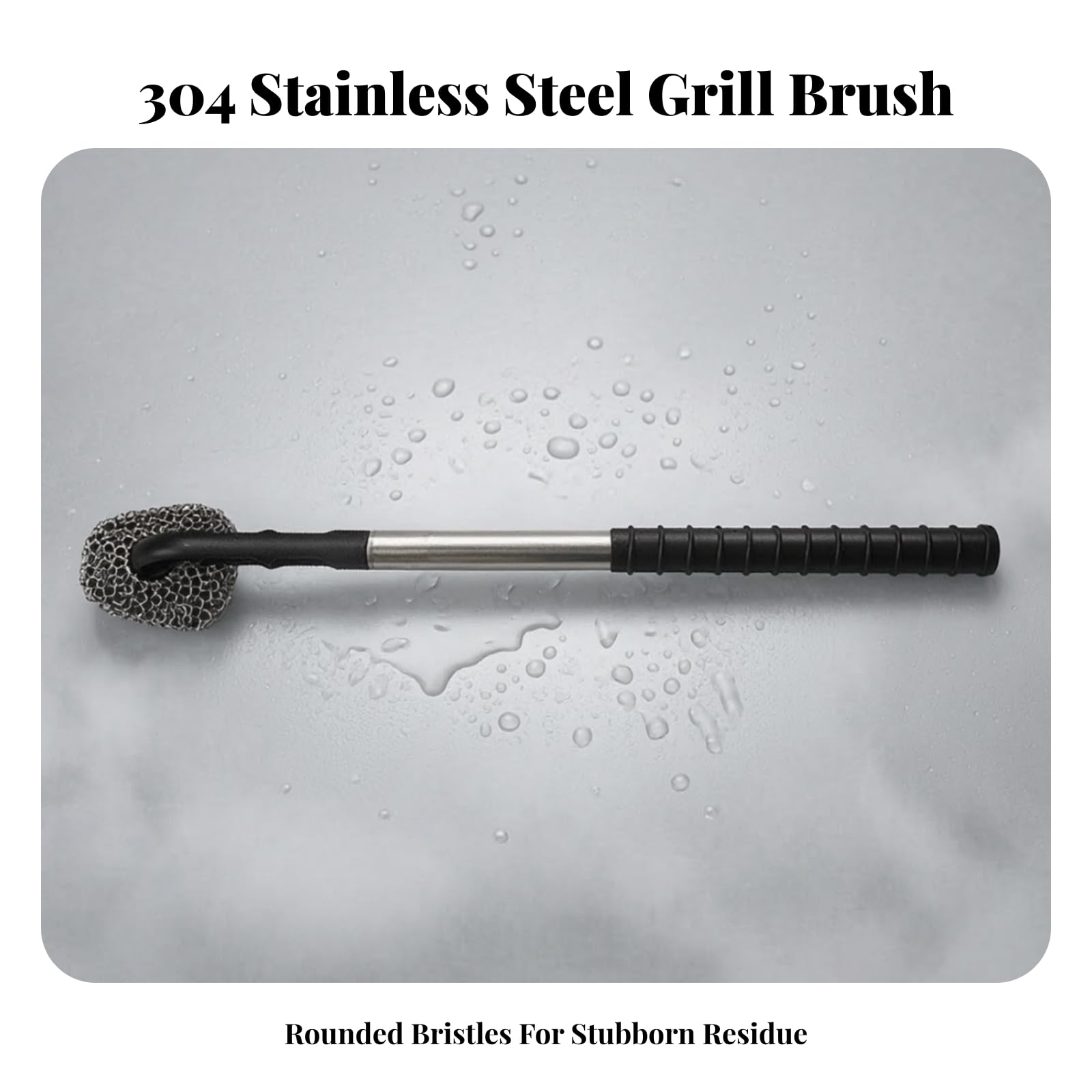 Ronyme Spazzola per Griglia in Acciaio Inox | Smontabile, Spazzola per Barbecue con Manico Lungo, Antiruggine, Utensile, Giardino