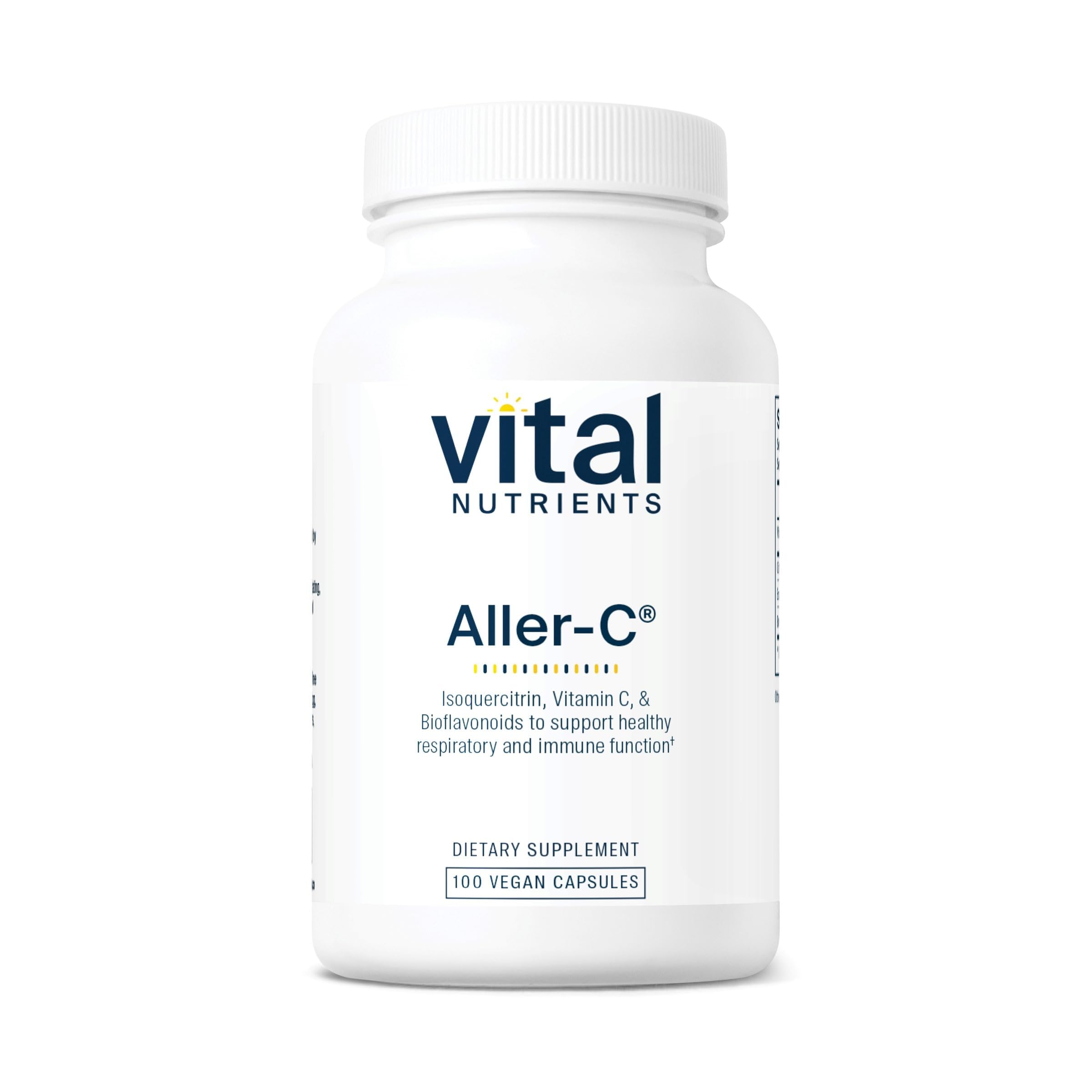 Vital Nutrients Aller-C - Vegan Respiratory and Sinus Function Support*- Isoquercitrin, Bromelain, Bioflavonoids, & Vitamin C - Gluten, Dairy, Soy Free Suppleme