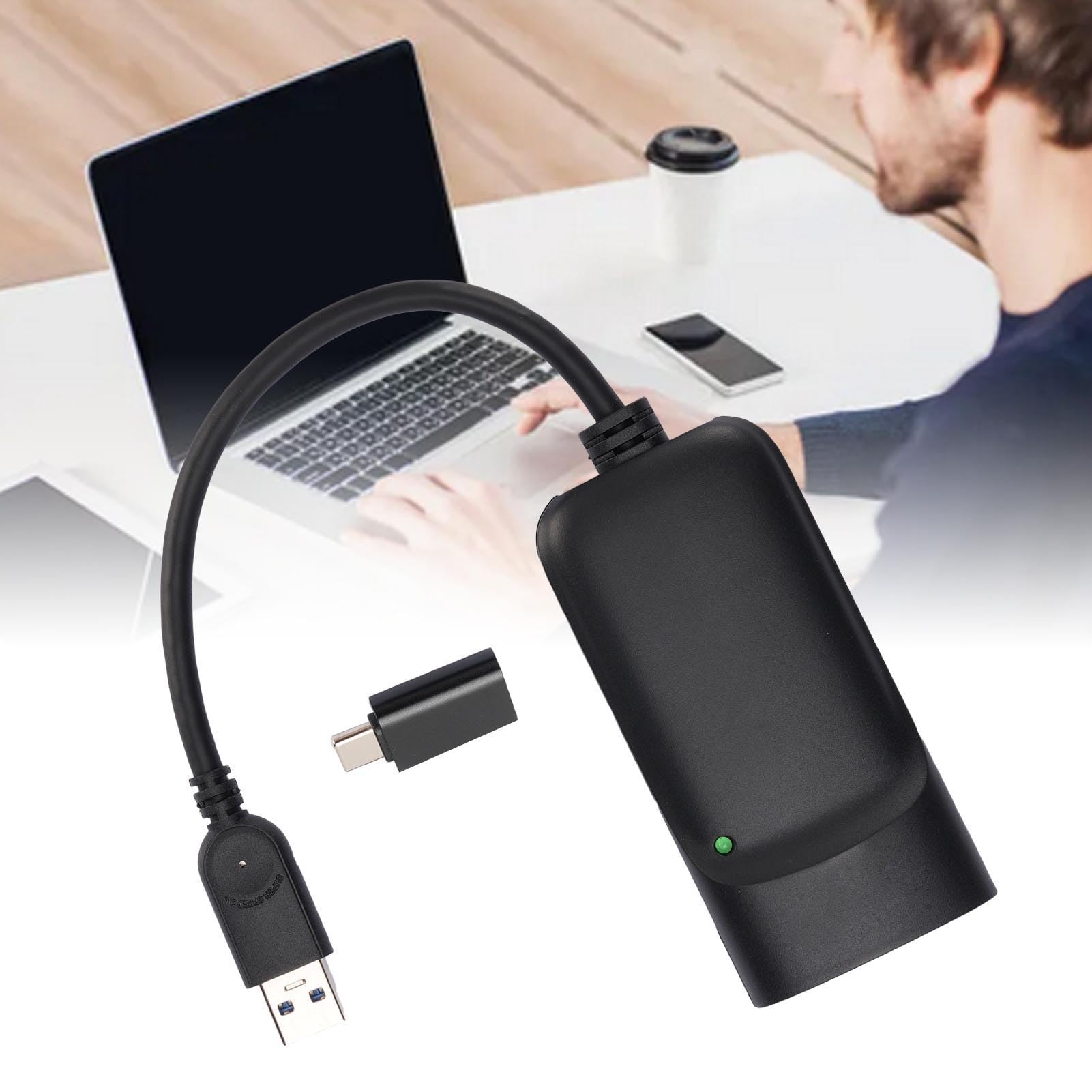 Jectse Adapter HDMI USB 3.0 do 2K, USB do HDMI Monitor Converter dla Podwójnego Wyświetlacza HD, Komputer Stacjonarny, Telewizor, Obsługuje Osobne Wejście Mikrofonu Wyjściowego Dźwięku