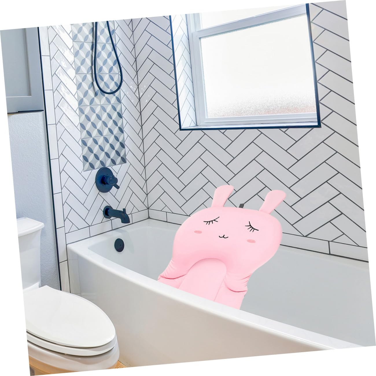SHOWERORO Cojín De Baño Antideslizante para Bebés Soporte Suave y Cómodo para Recién Nacidos para Ducha y Bañera Color Rosa Princesa