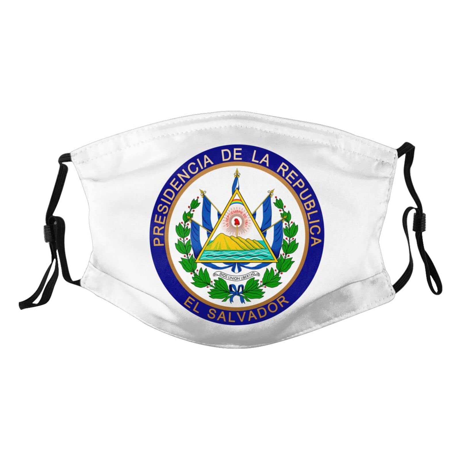 Coat of Arms of El Salvador Mask Protect Respiratory System Breathe with Peace of Mind Black