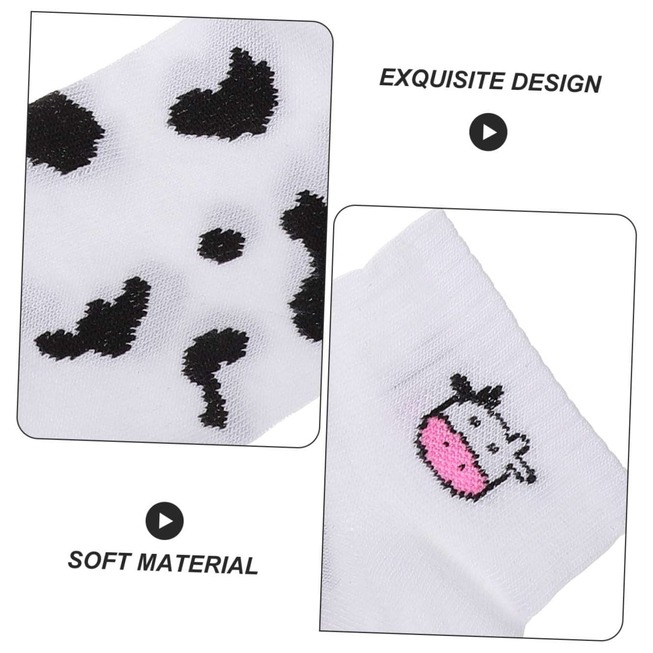 OUNONA 5 Pares Calcetines Cortos de Algodón con Estampado de Vaca Transpirables y Elásticos para Mujer y de Calcetines Cómodos y Divertidos para y Verano