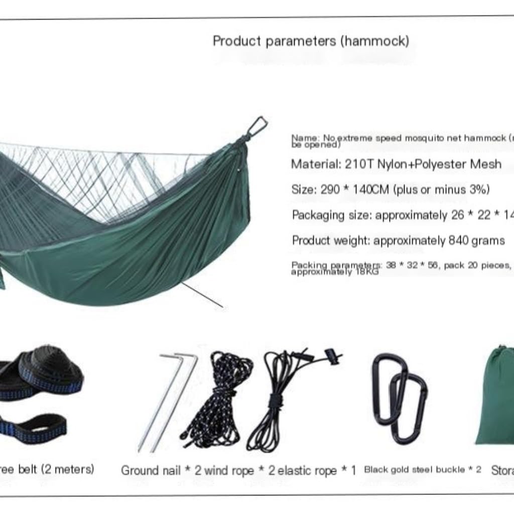 Mosquitera para Exteriores, Hamaca con paracaídas Doble y Red de Apertura rápida automática Camp Hik