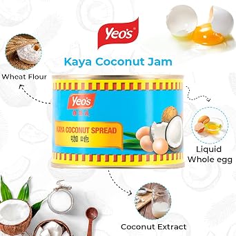 مربى جوز الهند من Yeo's Kaya ، 17.6 أونصة - انتشار جوز الهند الناعم الناعم ، نكهة سنغافورة الأصيلة ، بدون حشو ، نسيج دسم ، ألياف غنية وخالية من الجوز - 500G
