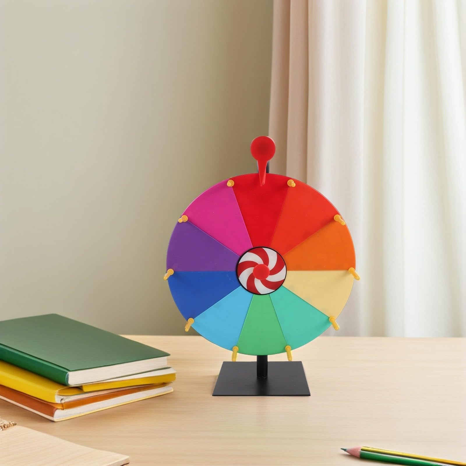 Yardwe Ruota Estrazione Premi da Tavolo 30cm, 10 Slot, Plastico