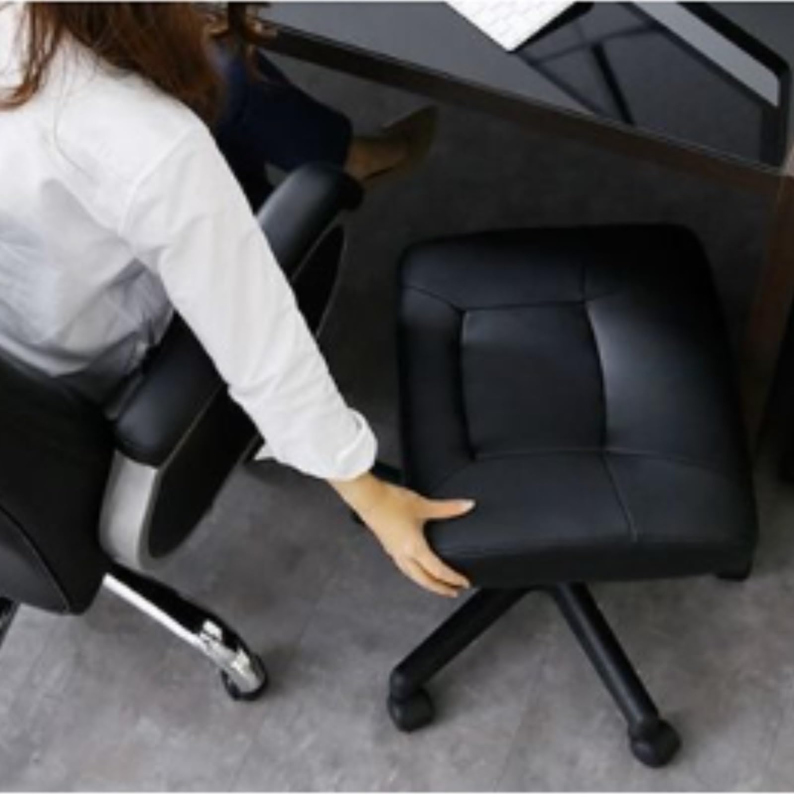 Ottomana Salón Reposapiés Giratorio De 360° con Altura Ajustable Cuero PU Asiento Extra