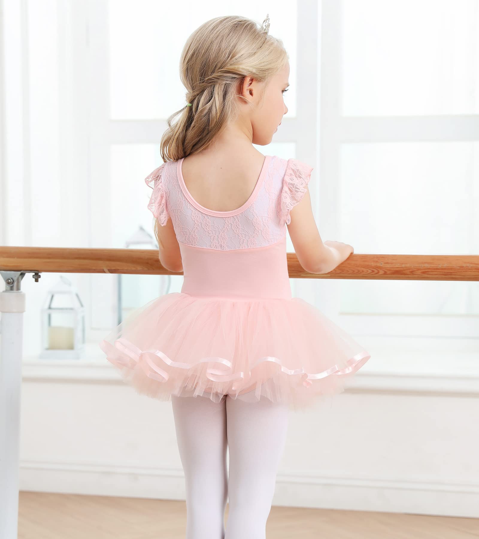 Mädchen Ballettkleidung Ballettkleid Baumwolle Tanzkleid Tutu Ballett Tütü Kinder Balletttrikot mit Rock Ballerina Kleid