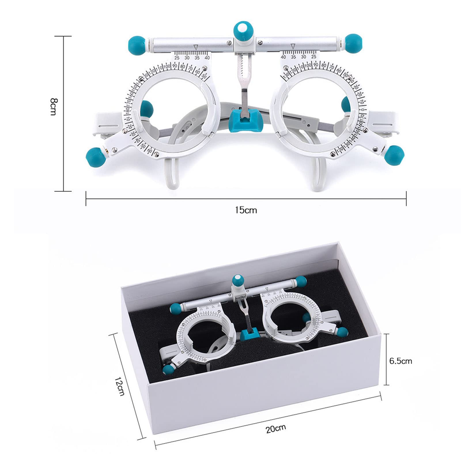Montura de Lente de Prueba óptica Ajustable PD 48-80 mm, Montura de Lente de Prueba óptica Montura de Prueba óptica Universal, Lente de Prueba de optometría Ultraligera de 50 g Ocular